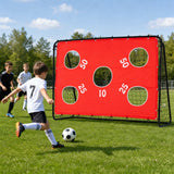 Kids Soccer Goal with Red Removable Target Cloth with Metal Frame