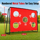 Kids Soccer Goal with Red Removable Target Cloth with Metal Frame