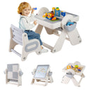 9-in-1 Kids Activity Table and Chair Set with 3 Heights and Book Rack