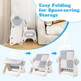 9-in-1 Kids Activity Table and Chair Set with 3 Heights and Book Rack