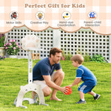 3 in 1 Kids Basketball Hoop with Adjustable Height and Foldable Rim