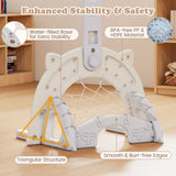 3 in 1 Kids Basketball Hoop with Adjustable Height and Foldable Rim