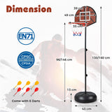 Kids Basketball Hoop with Dart Board and Double-sided Backboard