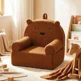 Kids Bear Sofa with Soft Fleece Fabric Cover for Playroom