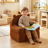 Kids Bear Sofa with Soft Fleece Fabric Cover for Playroom