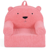 Kids Bear Sofa with Soft Fleece Fabric Cover for Playroom