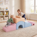 Kids Crawl and Climb foam Play Set 6-Piece with Suede Fabric Covers