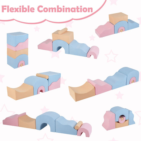 Kids Crawl and Climb foam Play Set 6-Piece with Suede Fabric Covers