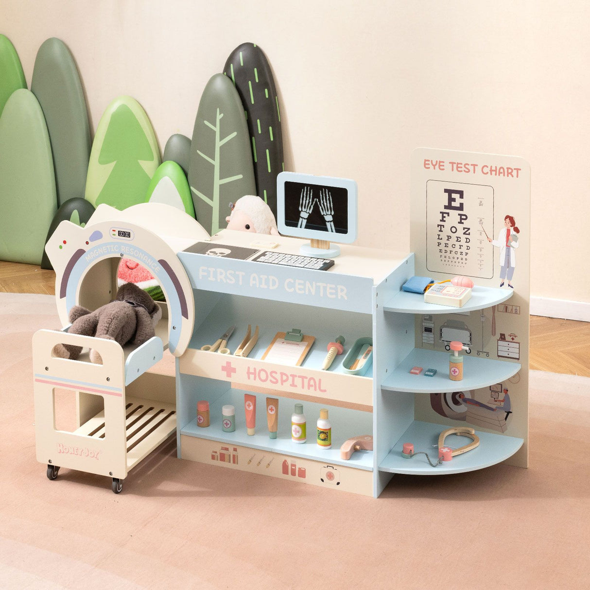 Kids Doctor Play Set with Eye Chart and Toy CT Machine for Kids