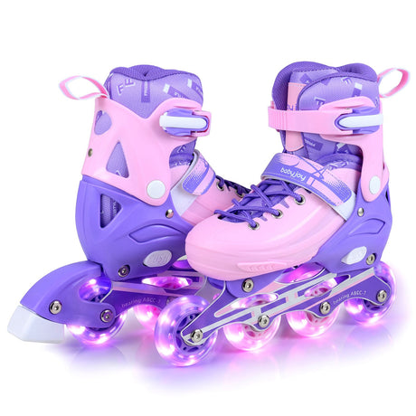 Kids Inline Skates with Illuminating Wheels and Safety Support for Toddlers