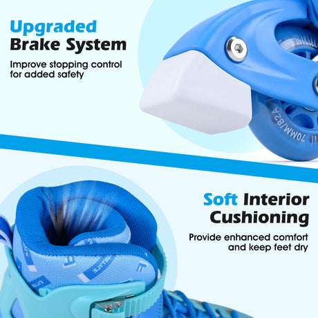 Kids Inline Skates with Illuminating Wheels and Safety Support for Toddlers