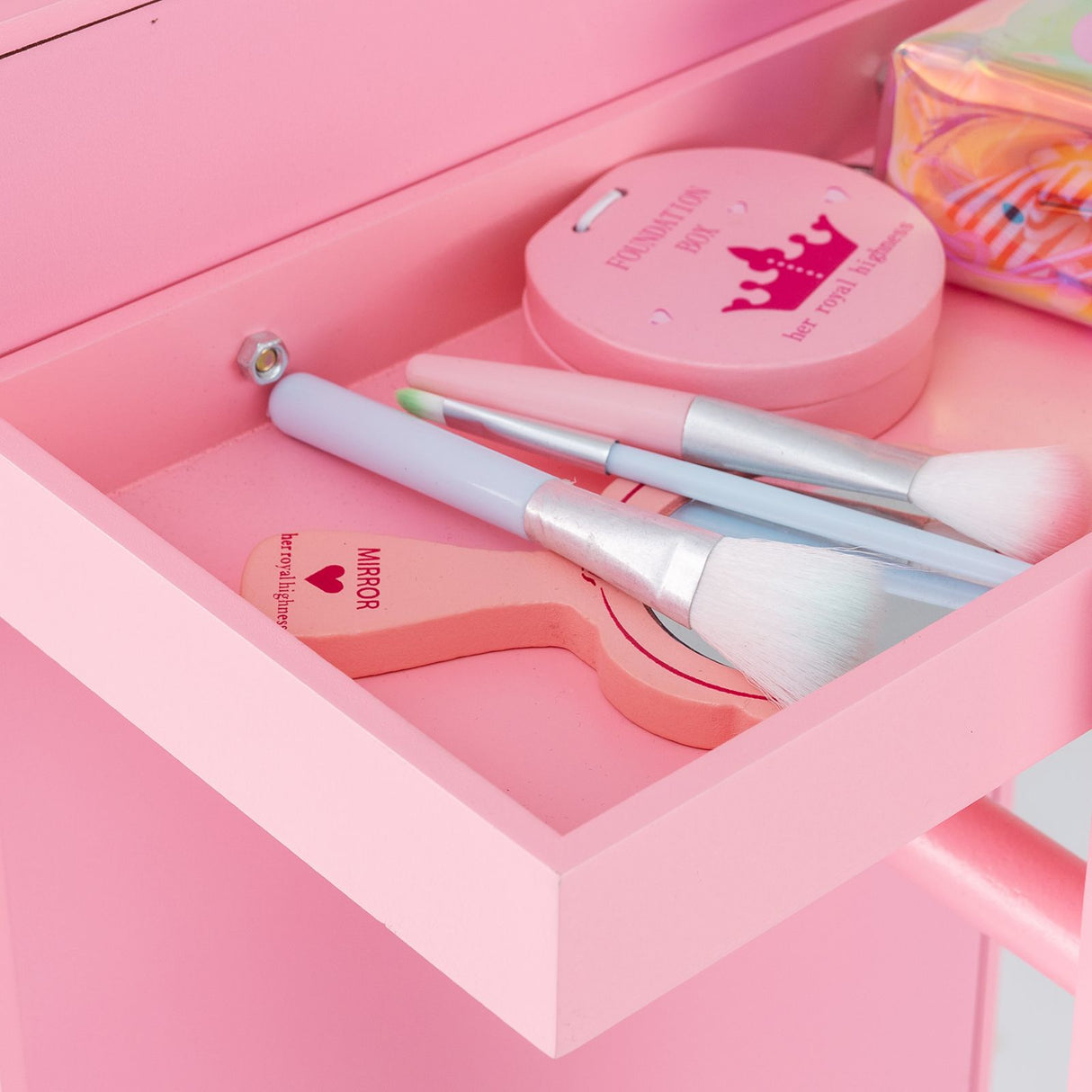 Kids Jewelry Cabinet with Lights with Full-Length Mirror