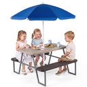 Kids Picnic Table with Benches and Umbrella Seats 4 for Lawn Garden Patio