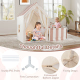 2-in-1 Kids Play Tent with Playpen and Washable Cotton Mat