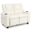 2-Seater Kids Recliner Chair with 2 Cup Holders and 2 Side Storage Pockets