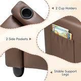 2-Seater Kids Recliner Chair with 2 Cup Holders and 2 Side Storage Pockets