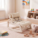 Kids Rocking Chair with Adjustable Backrest & Washable Cushion for 6+ Months