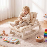 Kids Rocking Chair with Adjustable Backrest & Washable Cushion for 6+ Months