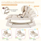 Kids Rocking Chair with Adjustable Backrest & Washable Cushion for 6+ Months