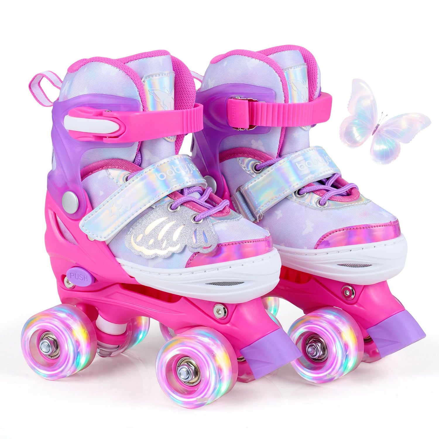 Kids Roller Skates for Toddlers Ages 7-9 with 4 Light-up Wheels for Outdoor Activities
