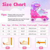 Kids Roller Skates for Toddlers Ages 7-9 with 4 Light-up Wheels for Outdoor Activities