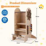 Toddler Learning Tower with Adjustable Height Chalkboard Slide and Safety Rails