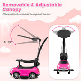 Licensed FIAT 3-in-1 Toddler Ride on Push Car with Canopy