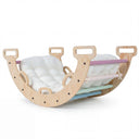 HONEY JOY Kids Climber Arch Rocker with Cushion, 4-In-1 Convertible Wooden Arch Climbing Ladder