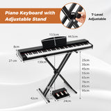 HONEY JOY 88-Key Portable Digital Piano Keyboard with Stand Electric Piano