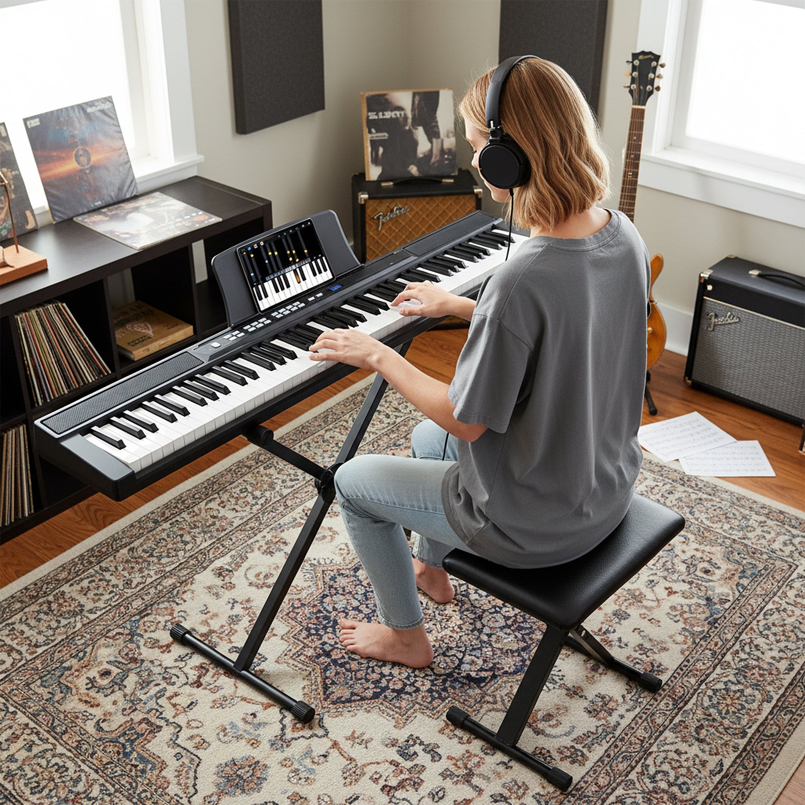 デジタルピアノ 88鍵 ペダル付き　JOY 88-Key Electric Piano Keyboard, Digital Piano w/Adjustable Stand