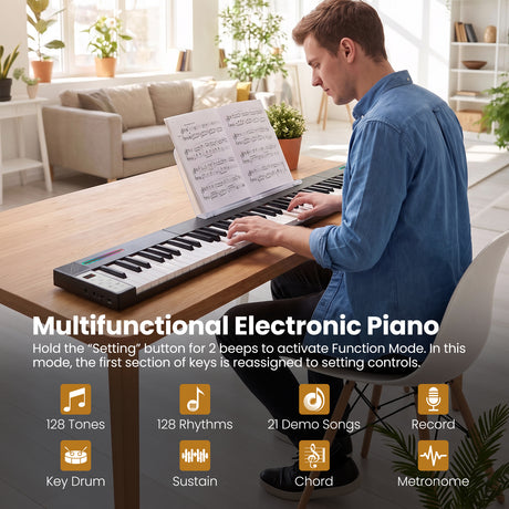 Magnetic Detachable Digital Piano Keyboard 88 Keys with Wireless MIDI