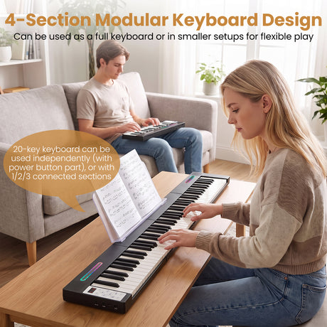Magnetic Detachable Digital Piano Keyboard 88 Keys with Wireless MIDI