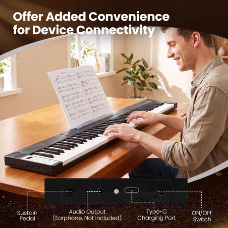Magnetic Detachable Digital Piano Keyboard 88 Keys with Wireless MIDI