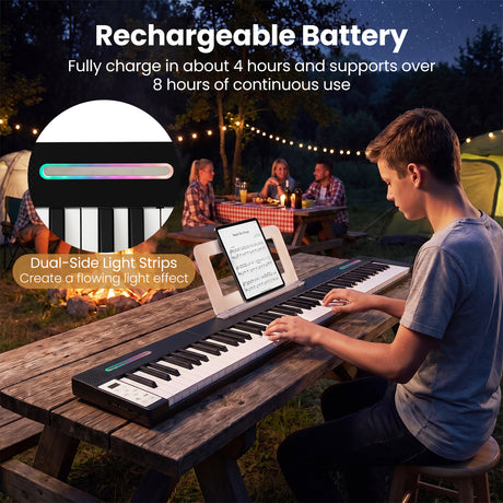 Magnetic Detachable Digital Piano Keyboard 88 Keys with Wireless MIDI