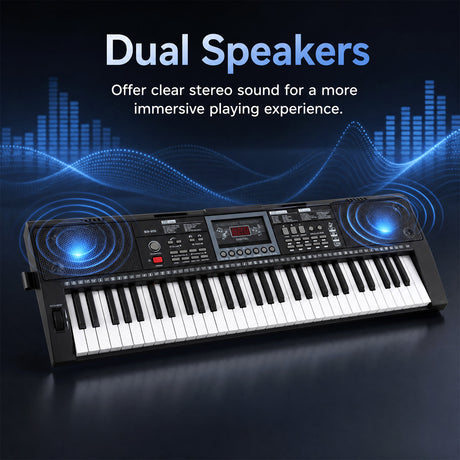 61 Key Keyboard Piano for Beginners w/ Stand, Stool, Lighted Keys