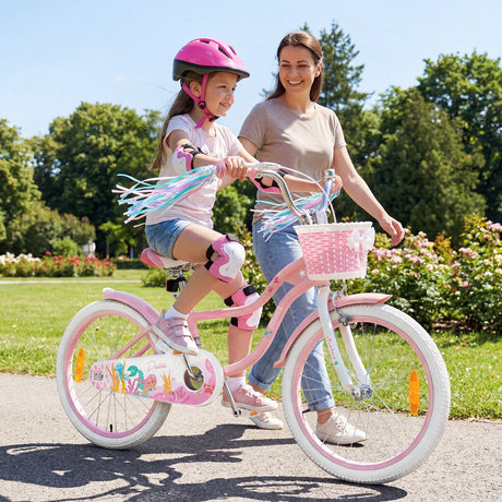 Mermaid Girls Bike with Adjustable Seat and Handlebar for Kids Aged 8+ Years Old
