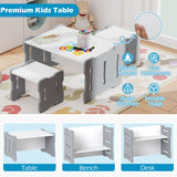Multi-Use Toddler Furniture Set with Convertible Bench and 2 Tables