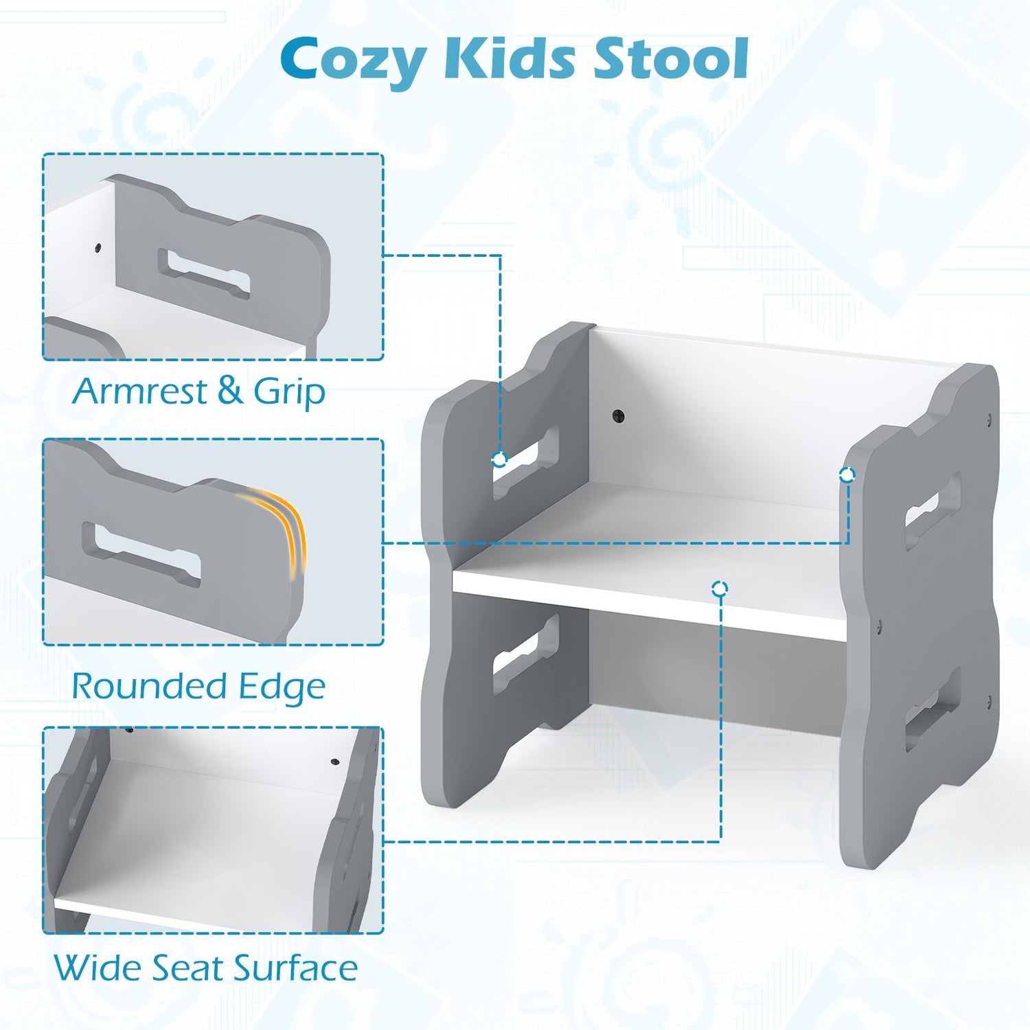 Multi-Use Toddler Furniture Set with Convertible Bench and 2 Tables