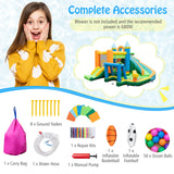 Inflatable Water Slide Blowup Water Park with Dual Slides Wet Dry Bounce House