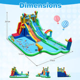 Inflatable Water Park, Wet Dry Combo Bouncy Castle for Birthday Party