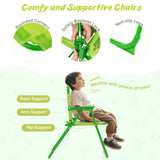 Baby Joy Toddler Outdoor Activity Table with 2 Folding Chairs & a Height Adjustable Umbrella