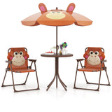 Baby Joy Toddler Outdoor Activity Table with 2 Folding Chairs & a Height Adjustable Umbrella