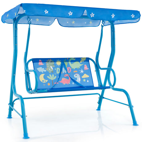 2-Seater Kids Porch Swing, Hanging Patio Swing Bench