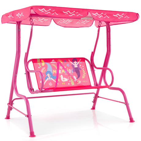 2-Seater Kids Porch Swing, Hanging Patio Swing Bench