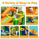 Inflatable Bounce House, 8-In-1 Multifunctional Water Park with Slide