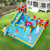 Inflatable Water Park, Water Slide with Climbing Wall Jumping House for Birthday Party