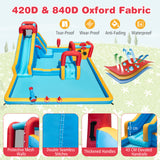 Inflatable Water Park, Water Slide with Climbing Wall Jumping House for Birthday Party