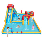 Inflatable Water Park, Water Slide with Climbing Wall Jumping House for Birthday Party