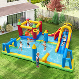 Inflatable Water Slide Bounce House, 9-in-1 Jumping Castle with Climbing Wall