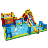 Inflatable Water Slide Bounce House, 9-in-1 Jumping Castle with Climbing Wall